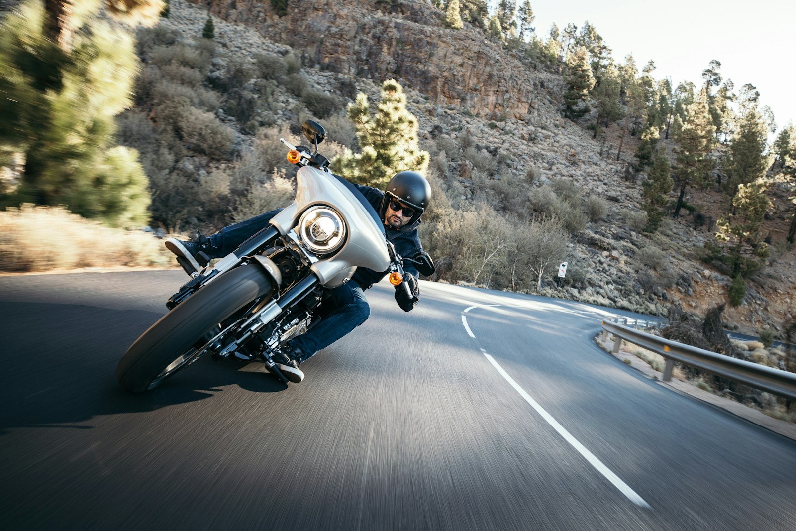 man riding motorcycle in california